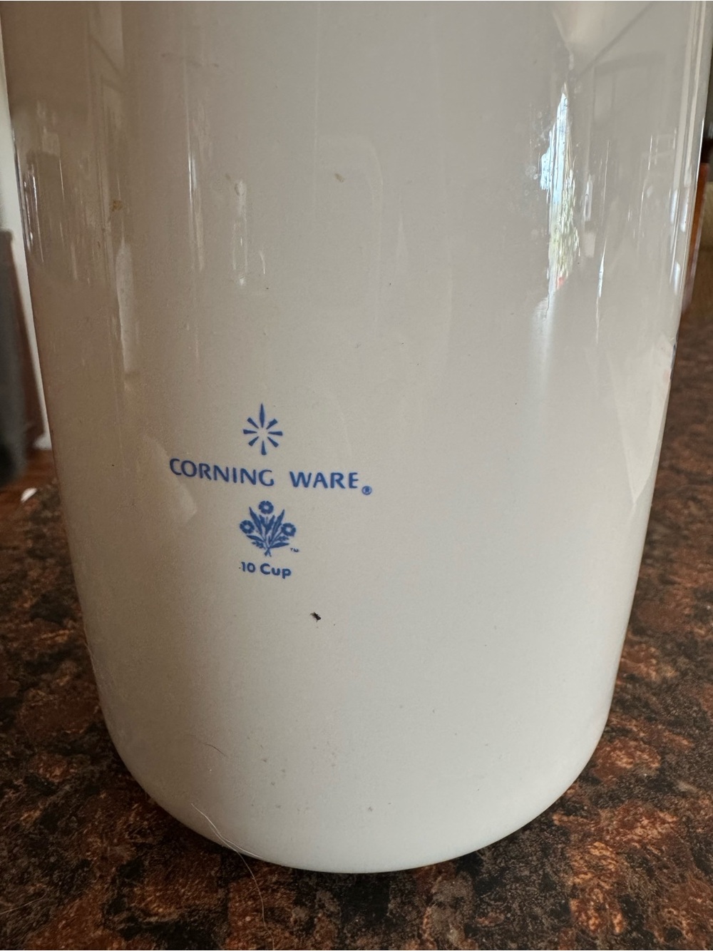 Corningware White Ceramic 10-Cup Crock with Blue Logo